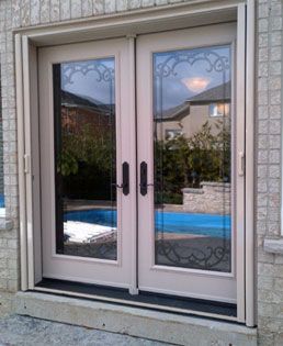 Custom fiberglass entry door with decorative glass — Front Entry Doors Toronto