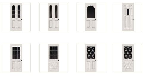Fiberglass front entry door panel and glass layout example — door styles Toronto